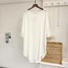 Women's Modal Irregular Short-Sleeve Tunic - Lightweight, Loose Fit for Spring/Summer, with Sun Protection
