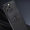 For iPhone 16 Pro Case Deer Pattern Cloth Texture PU Leather Hybrid Phone Cover