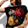 Floral Statement Tee | Artistic Roses Garden Illustration Shirt