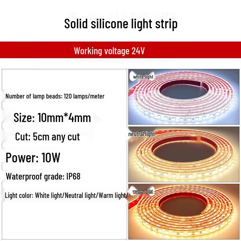 OEING 24V Wasserdichtes COB LED Streifen Kit