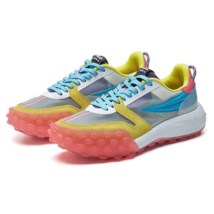 Fila Gara Trendy Versatile Fabric Two-Layer Cowhide Round Toe Lace-Up Shock Absorbing Wear-Resistant Breathable Low-Top Dad Shoes F12W124140FWY