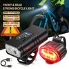 Fahrradlicht-Set vorne und hinten, USB-wiederaufladbarer 1200LM MTB-Scheinwerfer, LED-Rücklicht für Sicherheit bei Nachtfahrten im Freien
