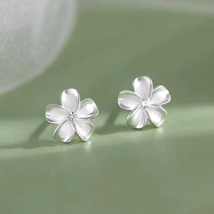 Boucles d'oreilles Gardenia Luxe Léger 2024: Boucles d'oreilles Clous Haut de Gamme pour Femme en Argent Sterling 925