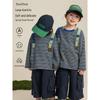 Kids' Striped Long Sleeve T-Shirt with Spliced Straps