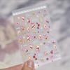 Bows Rabbits Nail Art Stickers 5D Softs Embossed Nail Decorations Stickers Sweet Cartoon Self Adhesive Nail Art Accessory Decal