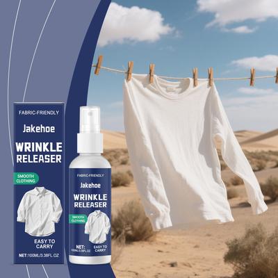 JAKEHOE Faltenentferner Spray Schnell Falten glättend Kleidung weichmachend Reduziert die Bügelzeit Spart Ihnen Zeit Stoffpflege Spray