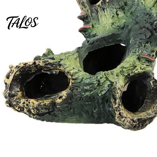 Fish Shelter Ornament Decaying Trunk Aquarium Hide, Decorative Betta Hideout, with Multiple Holes Realistic Tank Hideout And Caves, Resin Log Cave for