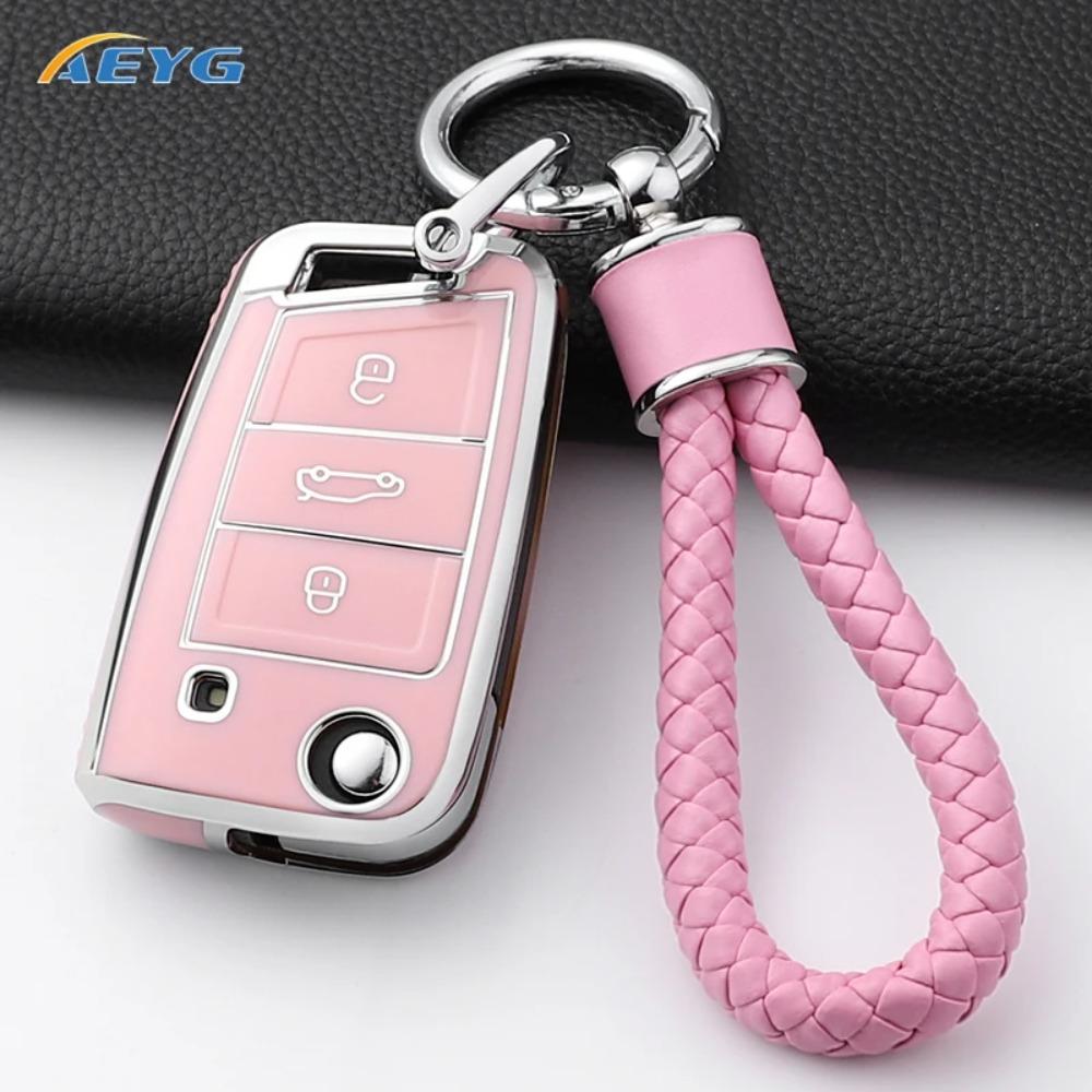 For VW Volkswagen Golf 7 MK7 Tiguan MK2 for SEAT Ateca Leon FR 2 Ibiza for Skoda Octavia Car Key Case Cover Interior Accessories