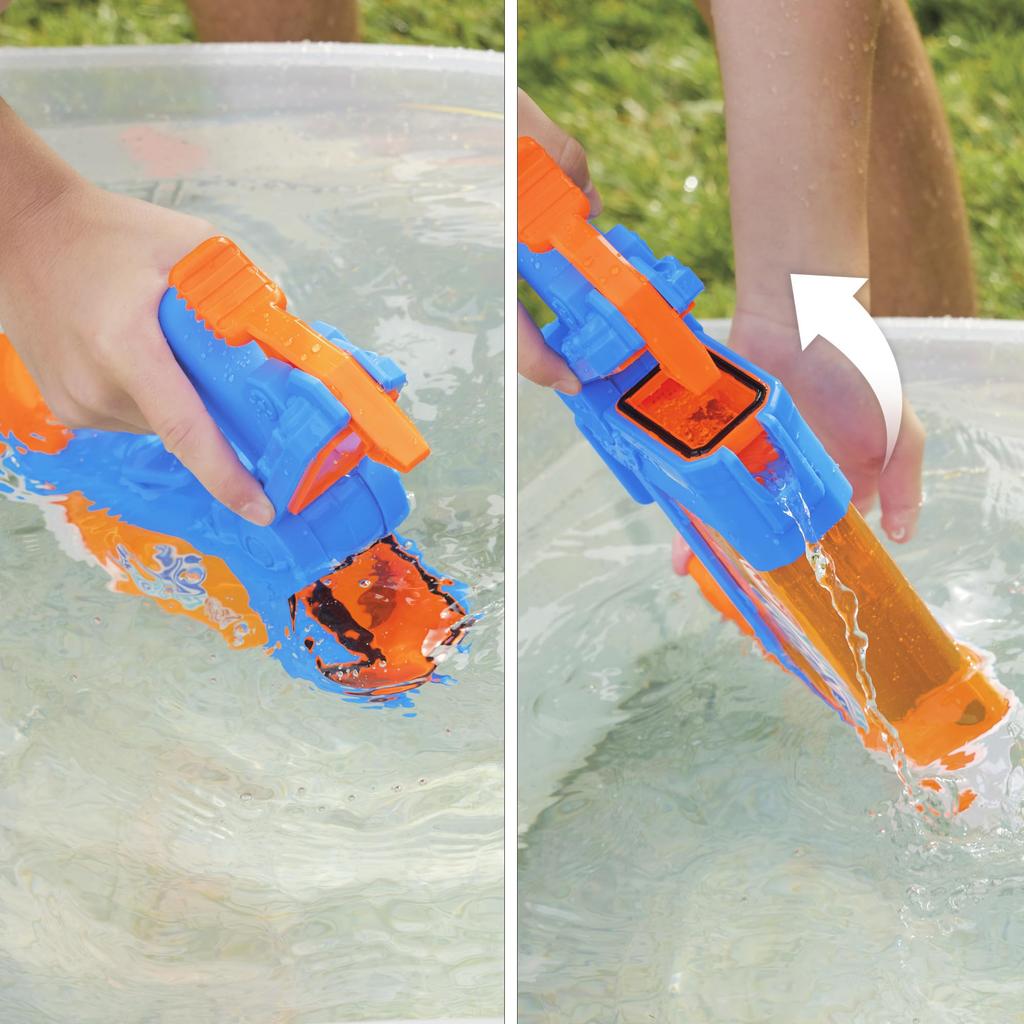 Hasbro Nerf Super Soaker Flip-Fill Water Blaster, 4 Firing Patterns, Quick Refilling, 887mL Tank Capacity, Suitable for Children 6 Years and Up,