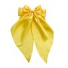 Ladies Satin Large White pink Red Blue Black Ribbon bow Oversized bow Long tail hair clip spring clip ponytail Hair accessorie