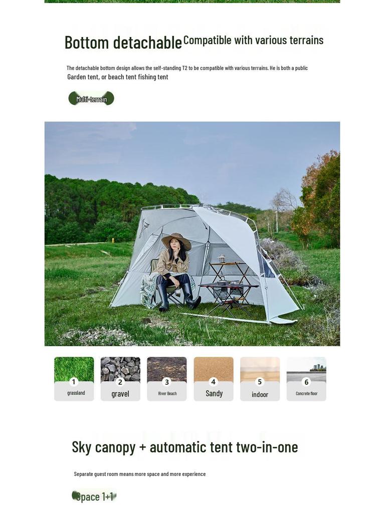 Mountain Guest Quick-Open Three-Sided Mesh Beach Tent
