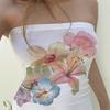 Slim Flower Romantic Interior French Design Printing High Skinny Niche Pure Desire Women's Tube Top Outer Wear
