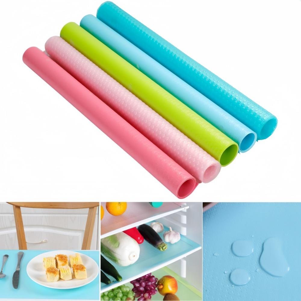 4Pc EVA Refrigerator Mats Oil Resistant Cuttable Cabinet Drawer Mat Easy Clean Placemats Thermal Insulation Coasters Kitchen Pad