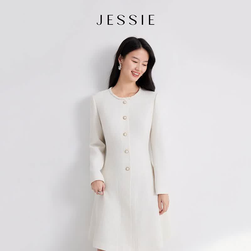 JESSIE Elegant Waist-Cinching Midi Dress S