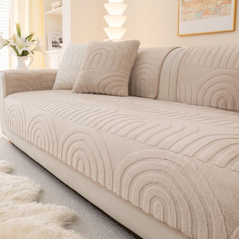 

Простая современная подушка для дивана Осень и зима Легкая роскошь Нескользящий плюшевый чехол для дивана 70x70cm хаки