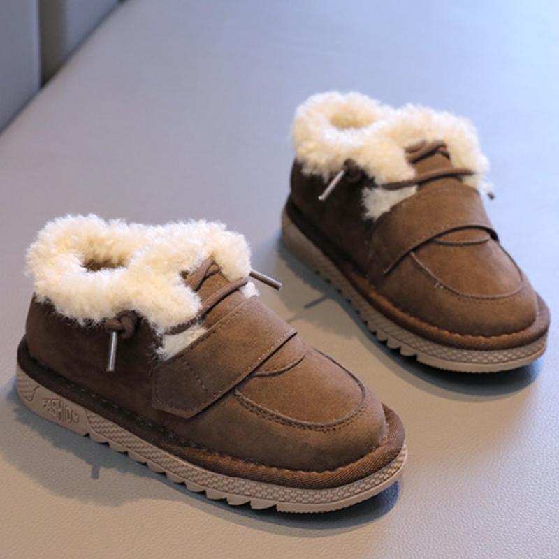 Children's Cotton Shoes Winter 2024 Warm Kids Flats Shoes Fashion Korean Versatile Soft Bottom Girls Fluffy Causal Plush Shoes