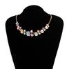 Trendy Floral Necklace For Women In Multi-color Alloy Material With Elegant Oil Finish