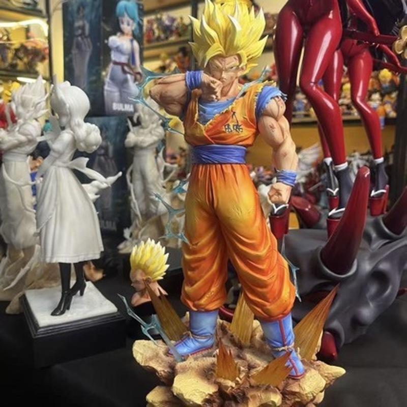 New Dx Dragon Ball Ssj2 Goku Deluxe Anime Statue Collectible Model Effect Desktop Decoration Toys Gifts Anime Fans Collectors