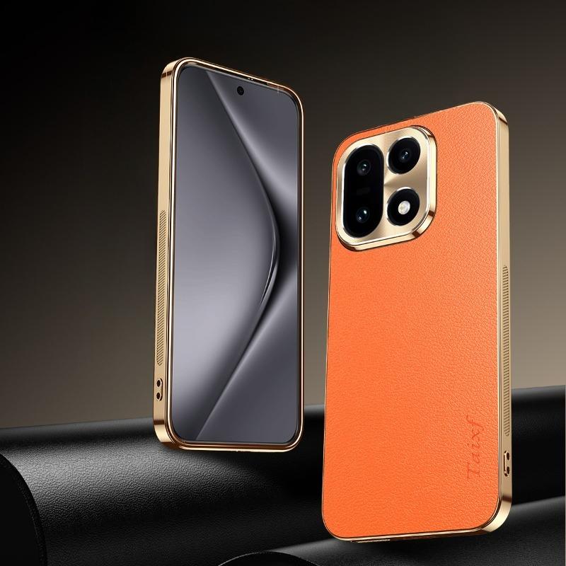 PU Kůže Pokovování Nárazuvzdorný Kryt na Telefon Pro OnePlus 15 Textura Vzor Liči TPU Měkký Rám Pouzdro Pro OnePlus 15 1+15 Skořepina