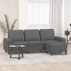 Vidaxl 3-Seater Sofa with Footstool, Dark Grey, 180 Cm, Fabric