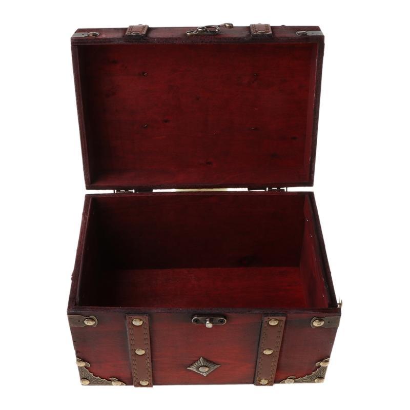 Vintage Wooden Storage Box Antique Jewelry for Je