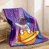 Extra-Soft Plush Blanket Space-Themed Astronaut And for SATURN Design In Purple Pink Pinktoblue Purple Purple All-Season Cozy Thro
