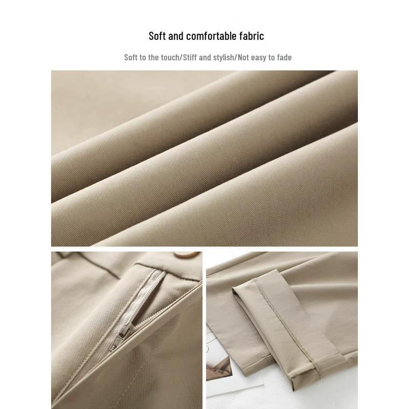 Yellow Wide-Leg High-Waisted Pants for Women - Spring/Autumn 2025 Trendy Loose Straight-Leg Style