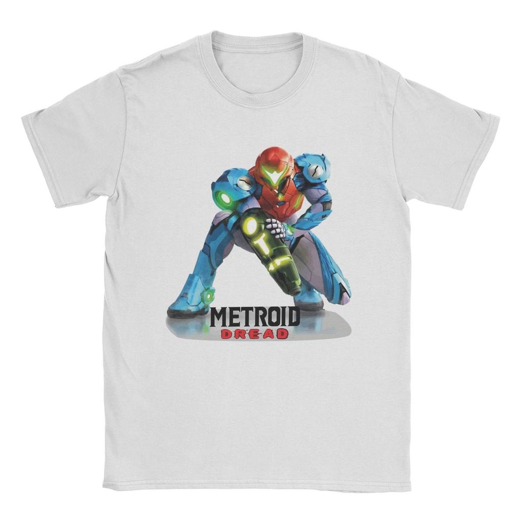 Camiseta Merch de Juego de Dibujos Animados Retro Vintage Metroid Dread para Hombre Mujer Ropa Cool de Algodón con Estampado Gráfico