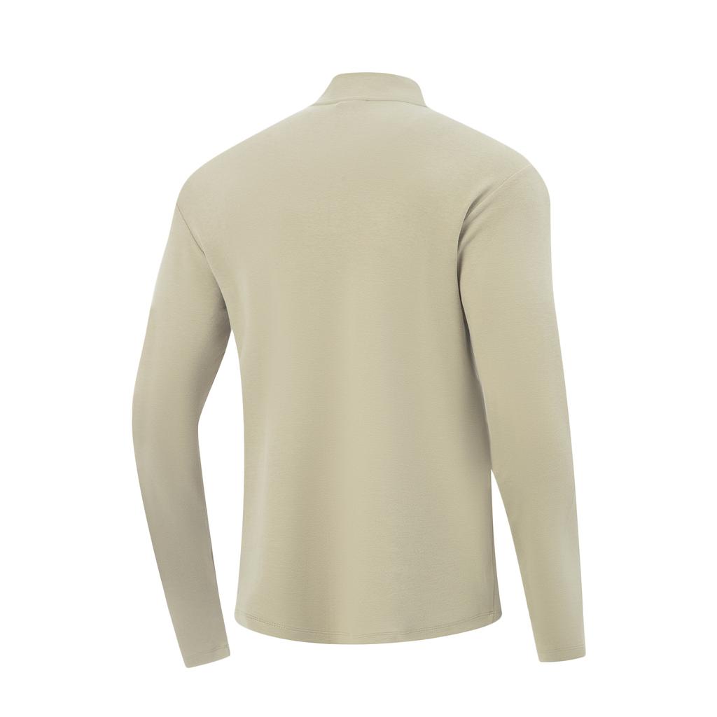 Li-Ning Fitness Series Casual Simple Comfortable Versatile Letter Print Stand Collar Breathable Sports Long Sleeve T-Shirt Men T-Shirt ATLV273-6