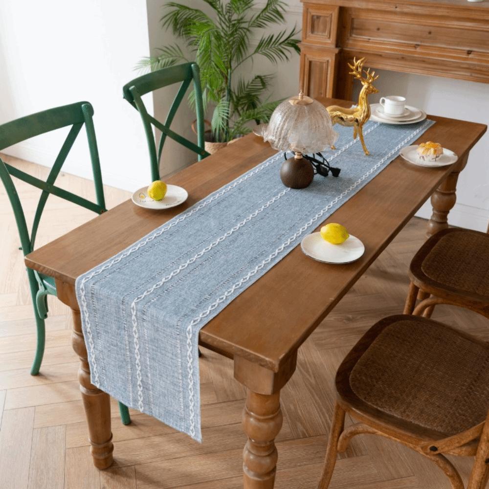 Long Party Table Linen Hollow Design Dining Table Cover Rustic Banquet Table Runner Shelf Cabinet