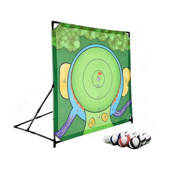 

1 Set Golf Chipping Game Golf Practice Target Mat with 12 Sticky Balls Kids Adults Family Party Outdoor Lawn Backyard Golf Battle Game A