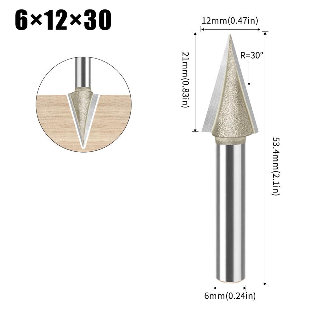 

1pc 30 Degree V-Shaped Engraving Router Bit Carbide V Bit 1/4 6mm Shank Milling Cutter For CNC Woodworking Engraving Machine 6 shank