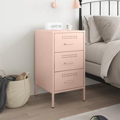 Nightstand Pink 36x39x68 Cm Steel