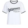  [Shop  ] Korean Made Women S Color Block Round Neck California ShorT Sleeve T ShirT Dai wSh 21195 lighT Purple 