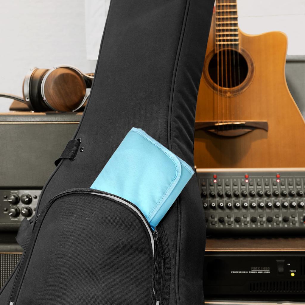 Musiin Guitar Accessory Organizer Foldable Easy Access Pocket Case for and String Holder Storage Bag, Picks, Straps, Capos, (Blue)