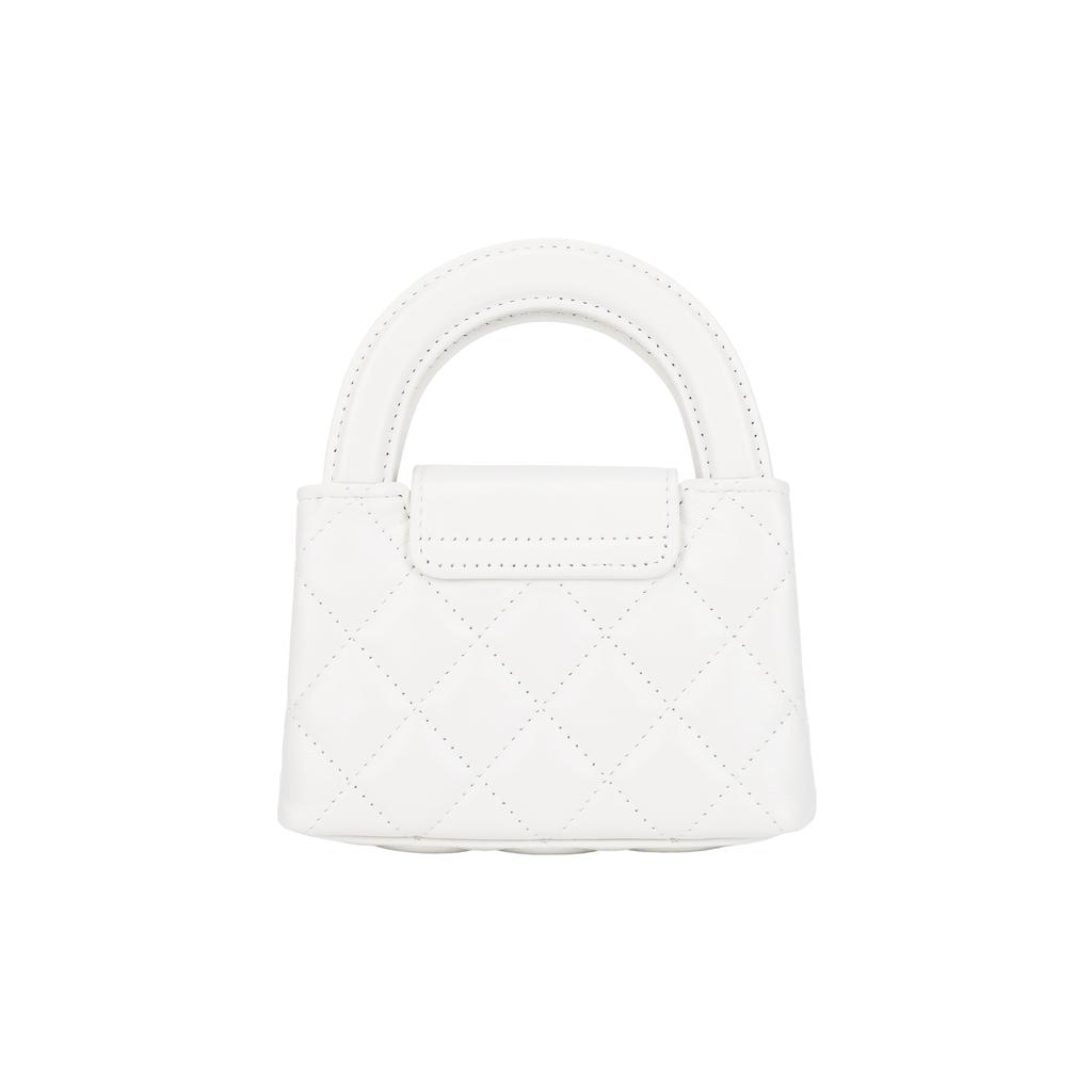 Chanel 24p Gold Buckle Diamond Pattern Leather Material Gold Hardware Single Shoulder Messenger Bag Female White
