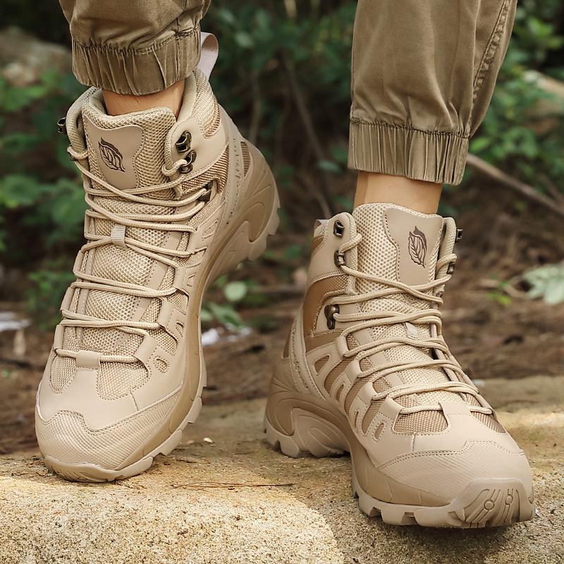 Foreign Trade New Hiking Shoes Men's Large Size Military Boots Breathable Non-slip Tooling Shoes Outdoor Camping Desert Off-road Hiking Shoes