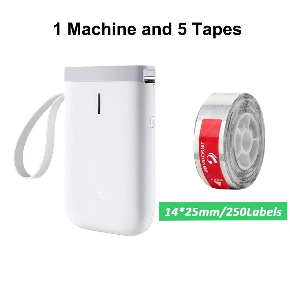 D11 Imprimantă Portabilă de Etichete Termice de Mână cu 5 Role de Bandă Wireless BT Mașină de Făcut Etichete Mașină de Autocolante pentru Etichetare Acasă Coduri de Bare