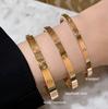 V Gold CNC High Version Love Bracelet Narrow Medium Wide Version New Women's Thick Plated 18K Rose Gold Couple Bracelet
