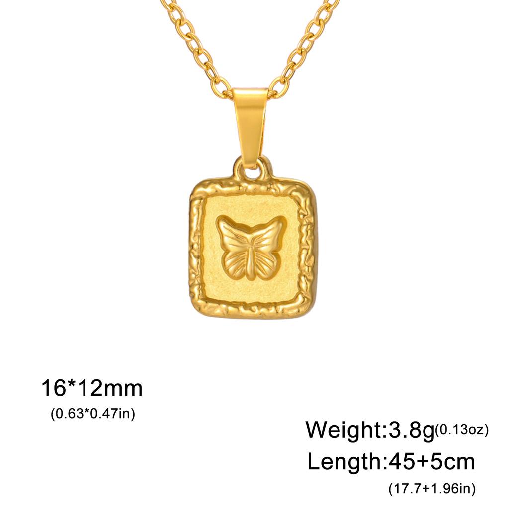 Teamer Delicate Sweet Butterfly Pendant Necklace for Women Girls Stainless Steel Fashion Choker Jewelry Valentine's Day Gift