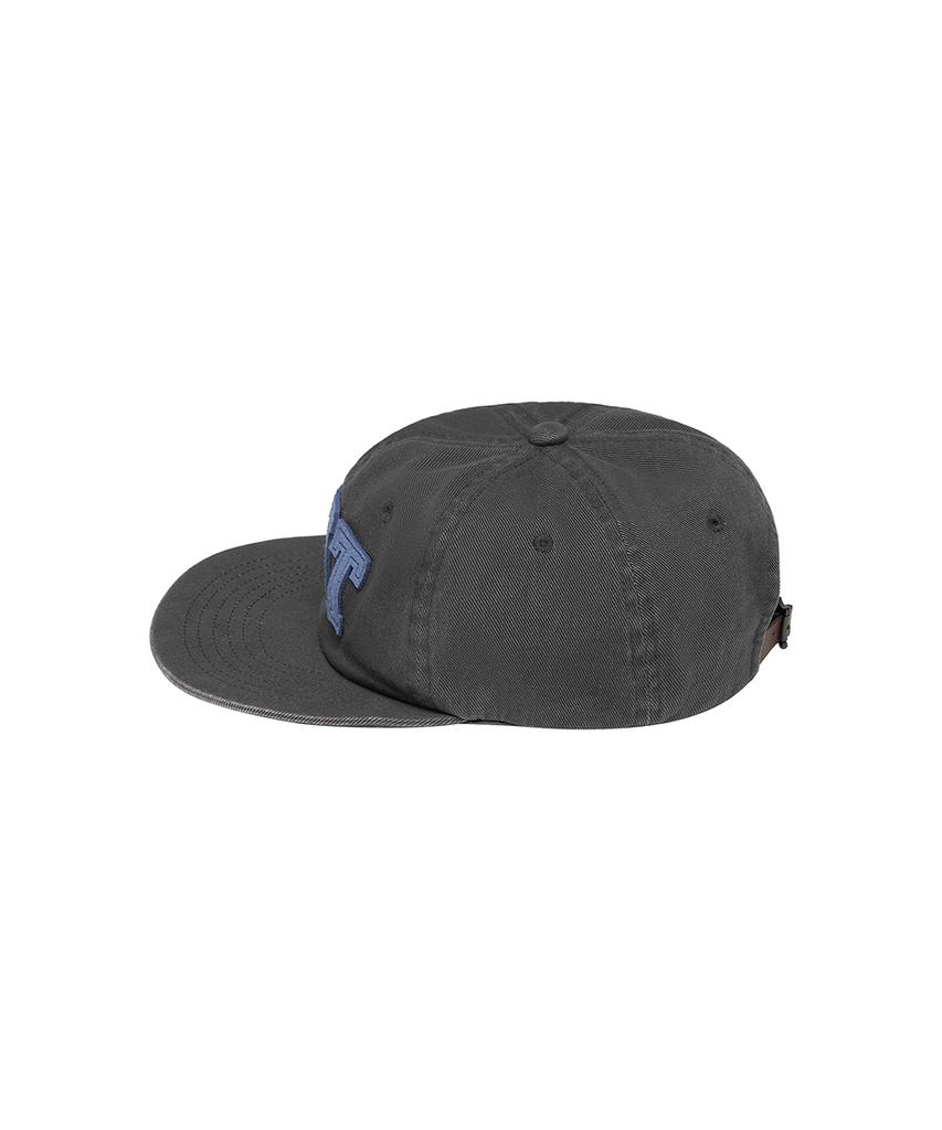 Lotaib Pigment Applique Twill Ball Cap - Charcoal