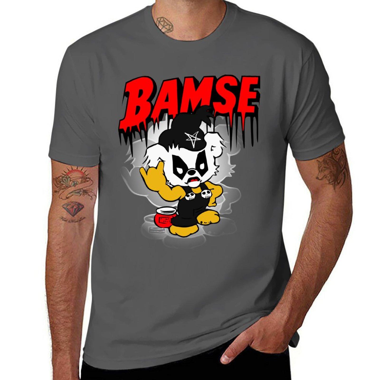 

Нова Чорна Металева Футболка Bamse світшот чорна футболка тренувальні футболки для чоловіків M