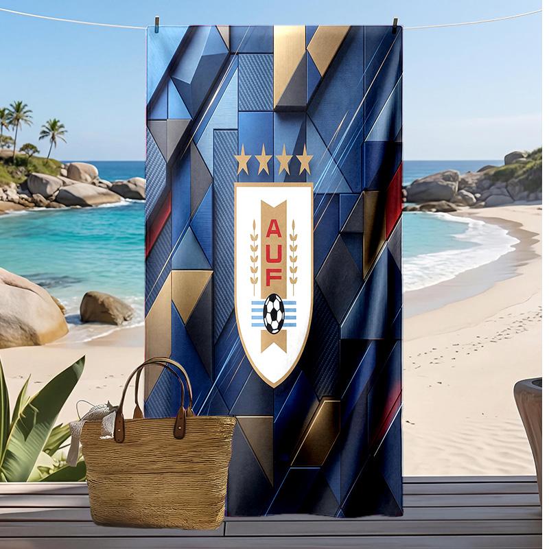 Uruguay Football Print Beach Towel Quick Dry Super Absorbent Soft Bath Towel for Swimming Beach Travel Fan Souvenir Gift