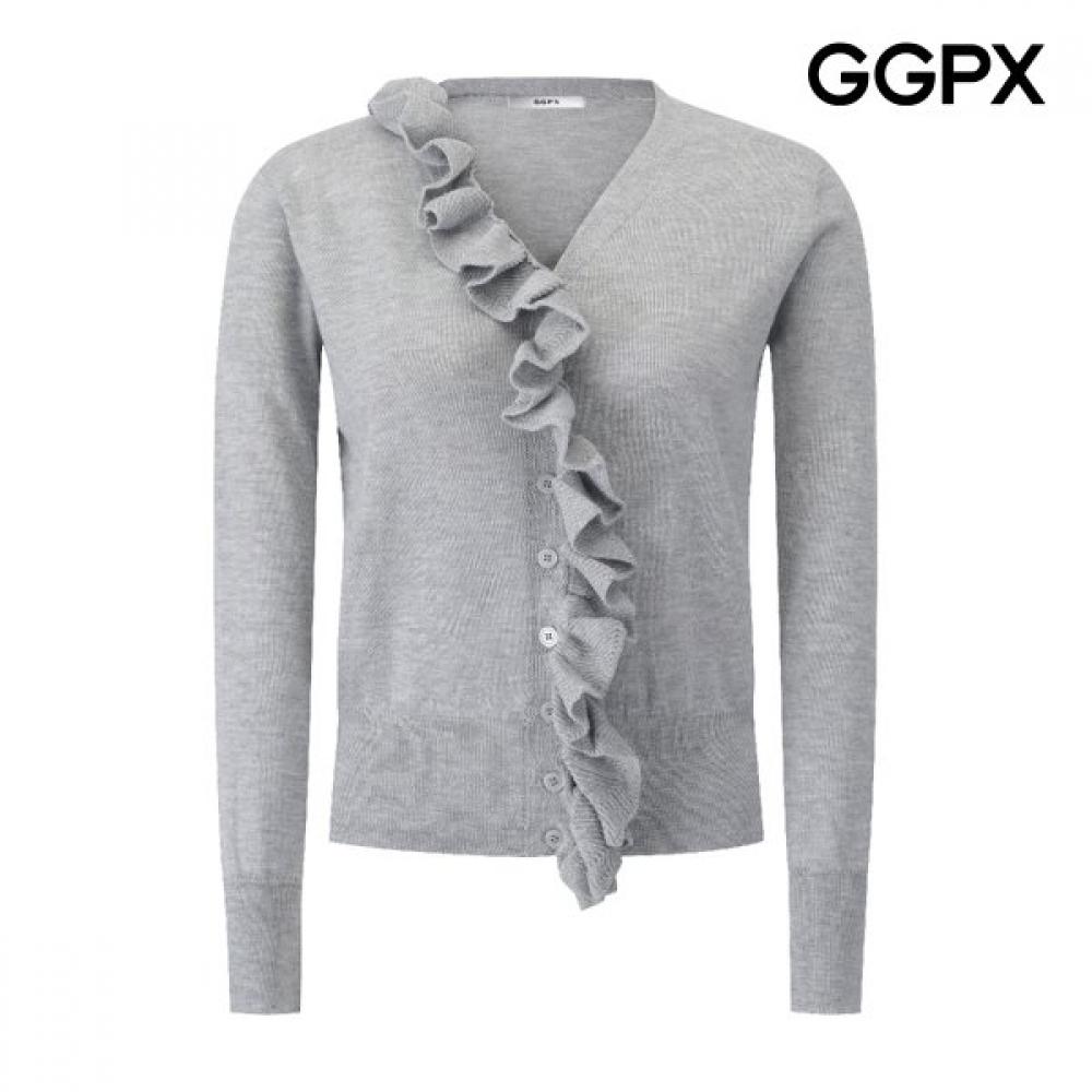 Frill Button Front Knit Cardigan Gq2kg008f Grey/F
