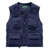 Men S Loose Sleeveless Multi Pocket Zipper Vest For Fishing Photography