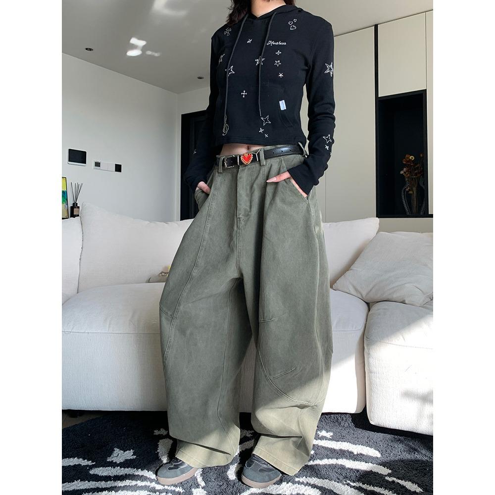 2024 Unisex Retro Scimitar Silhouette Wide-Leg Casual Overalls