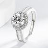 925 Sterling Silver Fashion Light Luxury Zircon Ring Versatile Couple Ring Wedding Birthday Party Engagement Gift