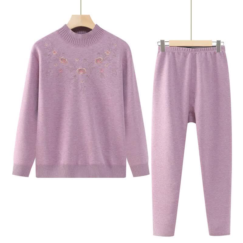 Yalu Women's Elderly Plus Velvet Thermal Underwear Set