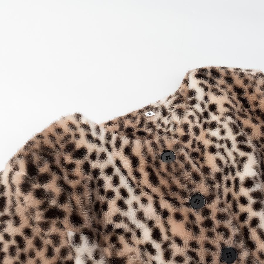 Stile europeo e americano, nuovi abiti da donna, alla moda, casual, versatili, alla moda, giacca con stampa leopardata a girocollo