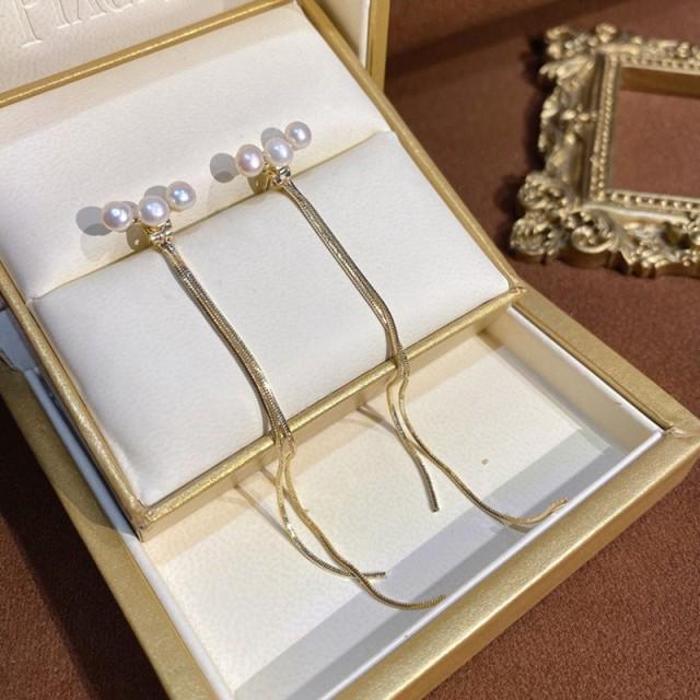 S925 Silver Geometric Tassel Stud Earrings: Fashionable Korean Style, Elegant Design, Versatile for Women